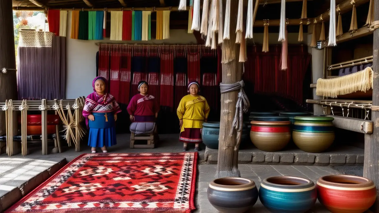 Andes: artesanía, cultura y volcán imponente