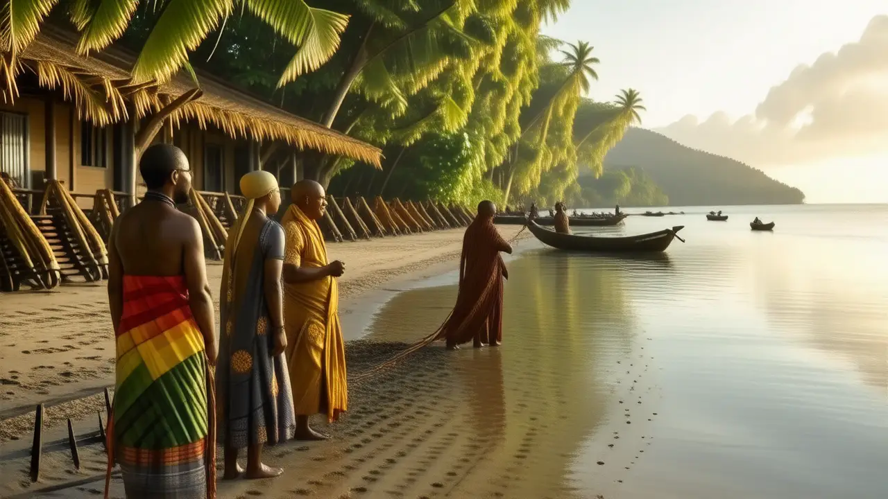 Un pueblo isleño fijiano vibrante y acogedor