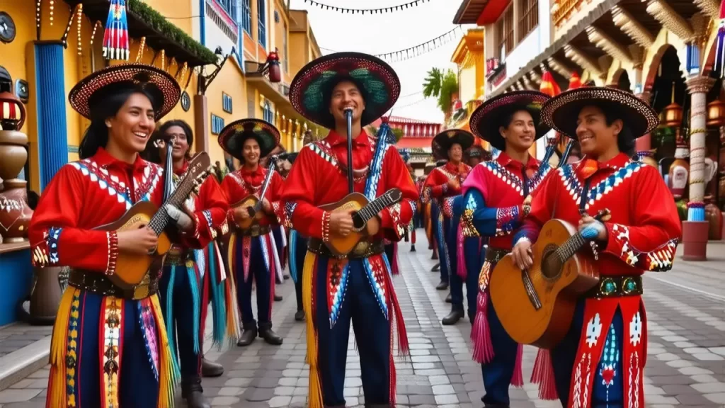 Un pueblo mexicano vibrante y festivo