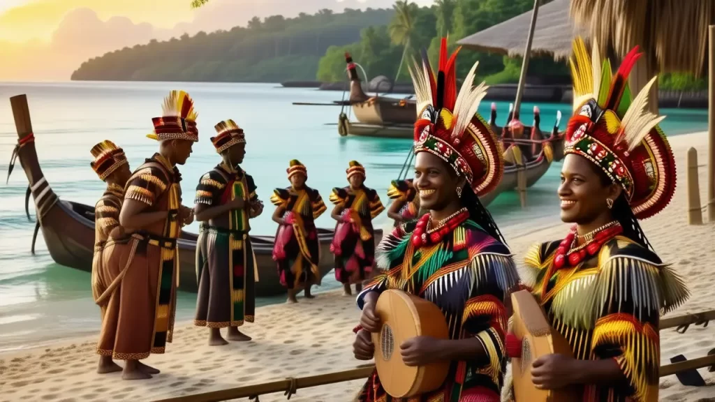 Playa tropical celebra la vida en color