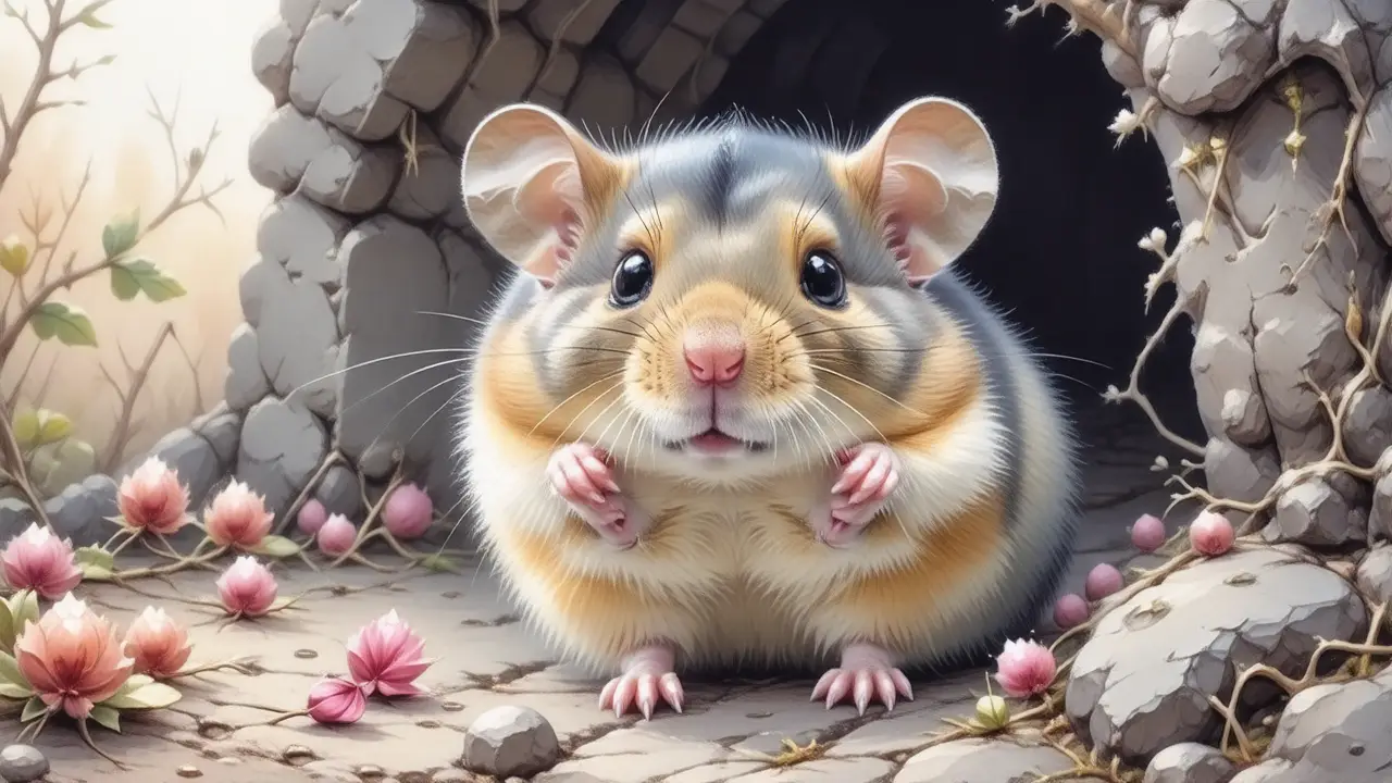 Hámster adorable en ilustración detallada