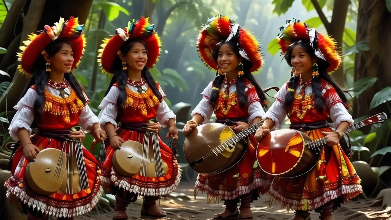 Danza folclórica mexicana exuberante y colorida