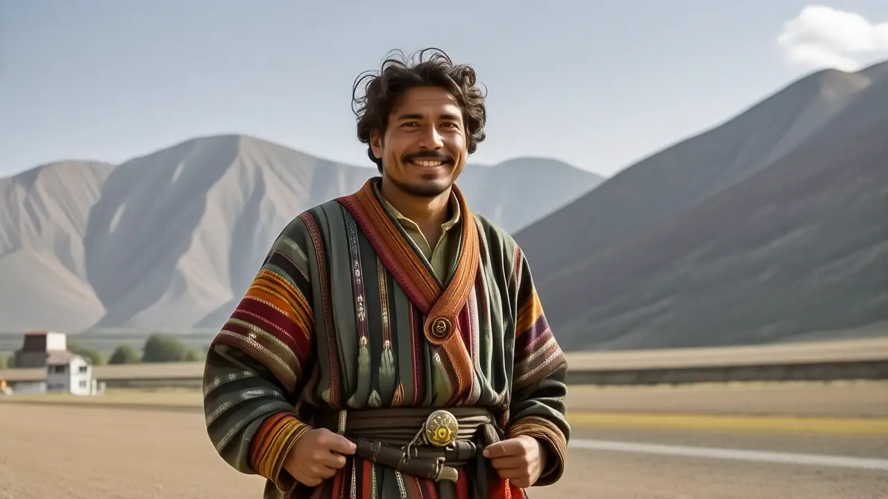 Un kurdo antiguo irradia esperanza en su paisaje