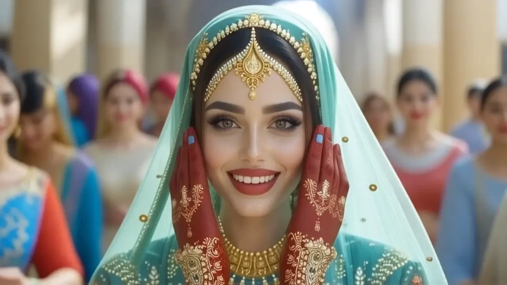 Una novia elegante en un mosque