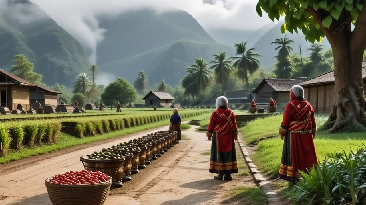 Pikunch cultivan chiles en Chile antiguo