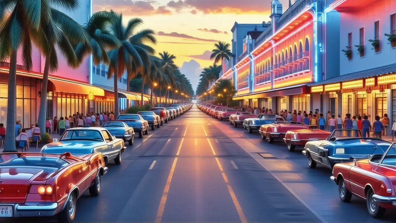 Florida vibrante, arte, noche y sol