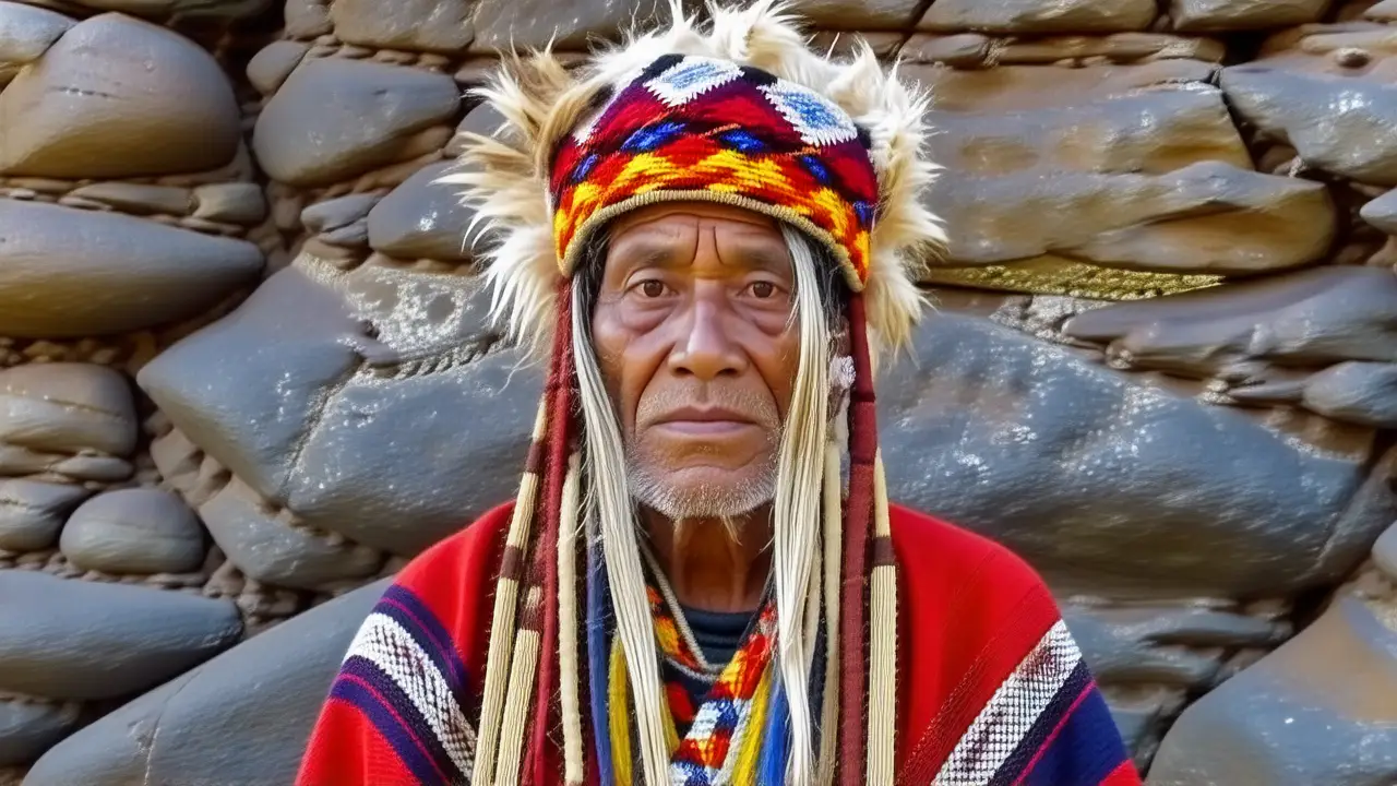 Un hombre indígena, herencia vibrante y esperanzadora