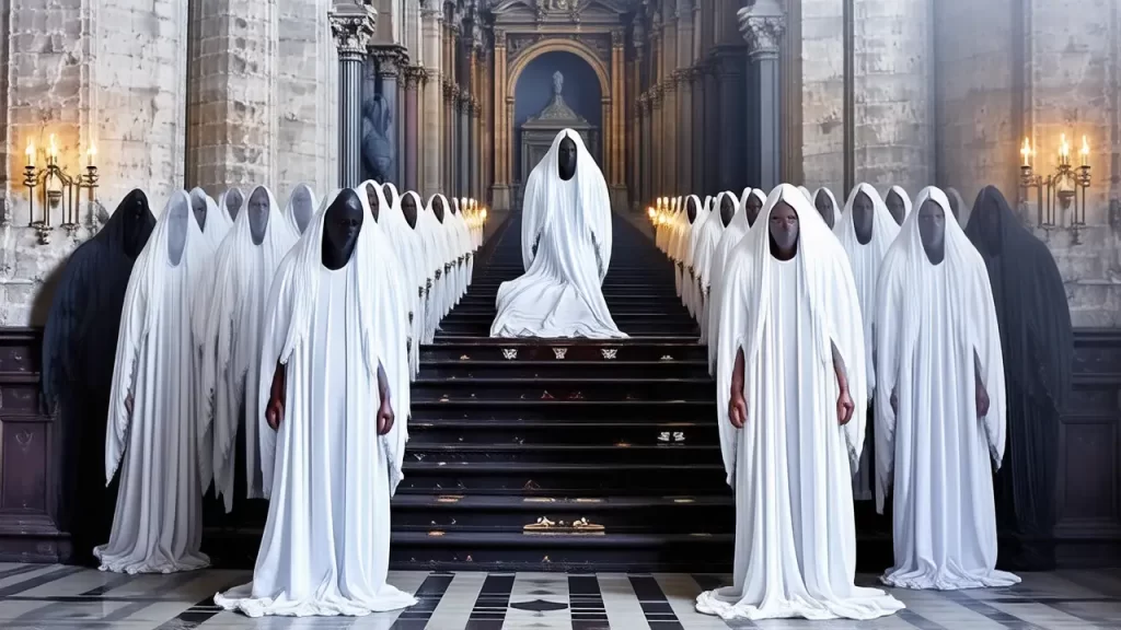 Una iglesia oscura y melancólica espera