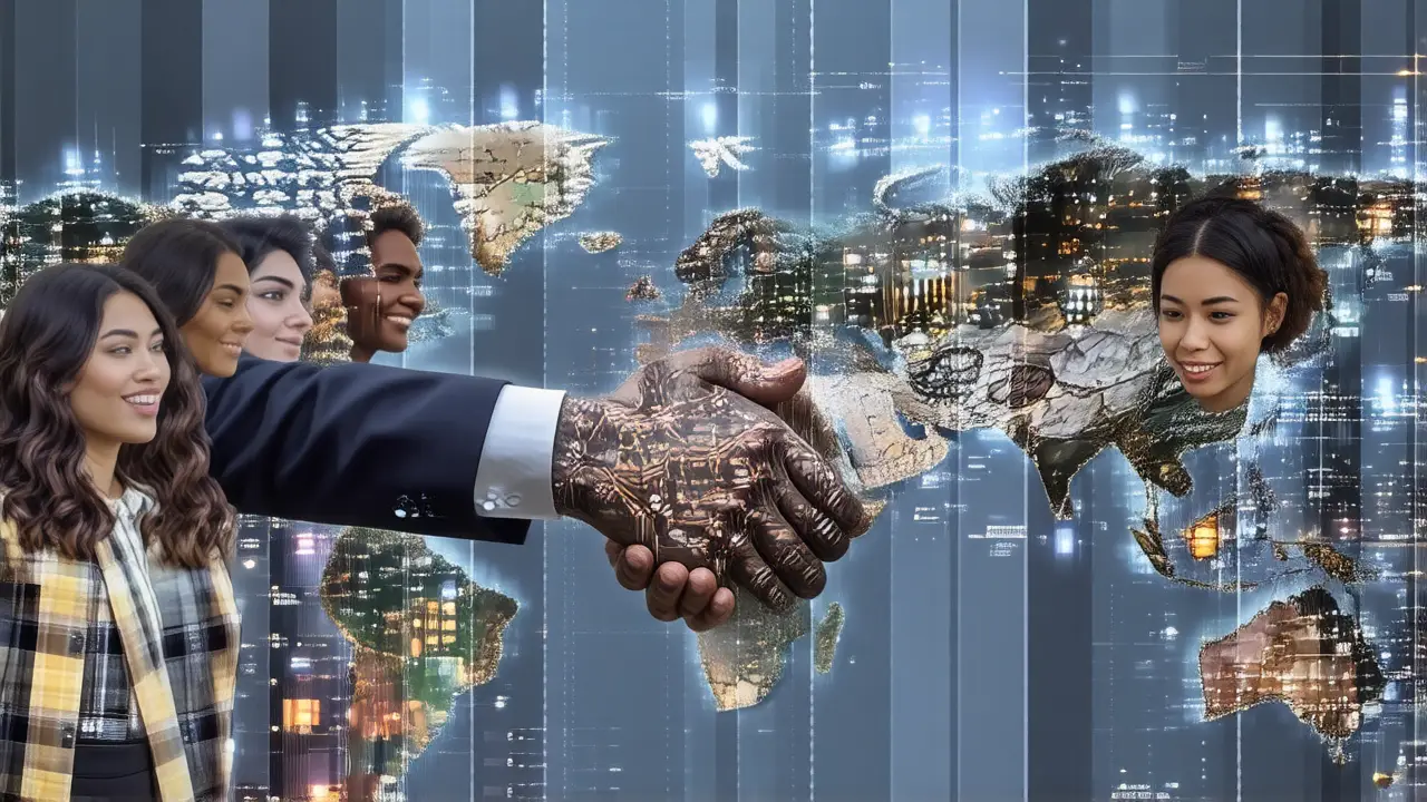 Reunión global: colaboración profesional y optimista