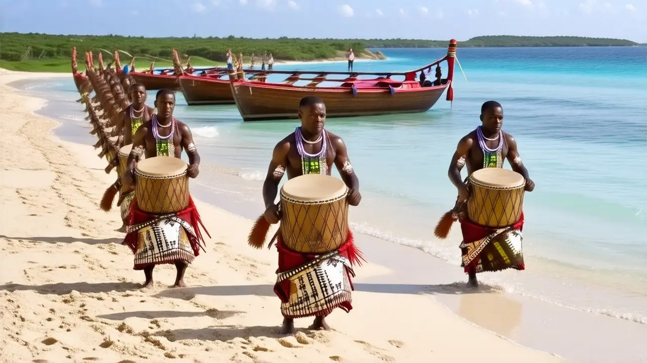 Celebración cultural caribeña vibrante y tropical